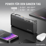 Външна Батерия за iPhone, 4Smarts Lucid Block 22.5W PD/QC3.0 18000 mAh, Черна (5)