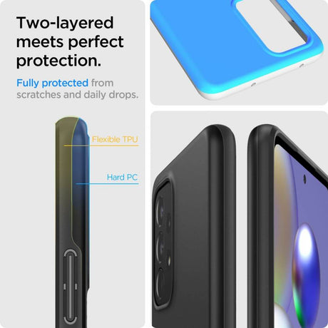 Противоударен Калъф за Samsung A53, Spigen Thin Fit Case, Черен (5)