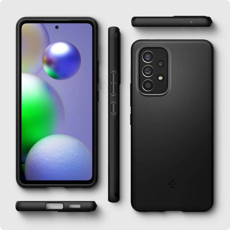 Противоударен Калъф за Samsung A53, Spigen Thin Fit Case, Черен (4)
