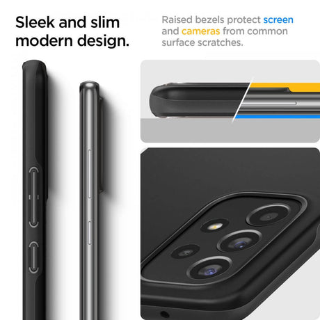Противоударен Калъф за Samsung A53, Spigen Thin Fit Case, Черен (7)