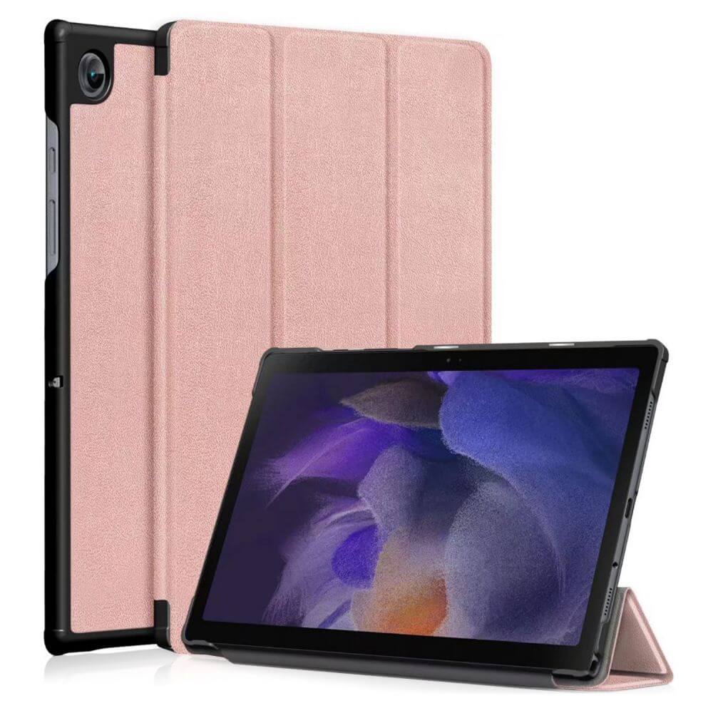 Калъф за Samsung Tab S6 Lite 10.4, TriFold Leater Case, Розов