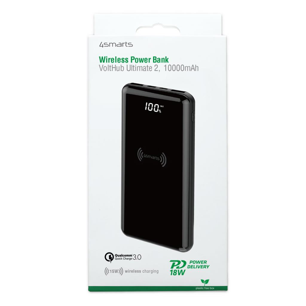 Външна Батерия с Безжично Зареждане, 4Smarts VoltHub Ultimate2 18W 10000 mAh, Черен (6)