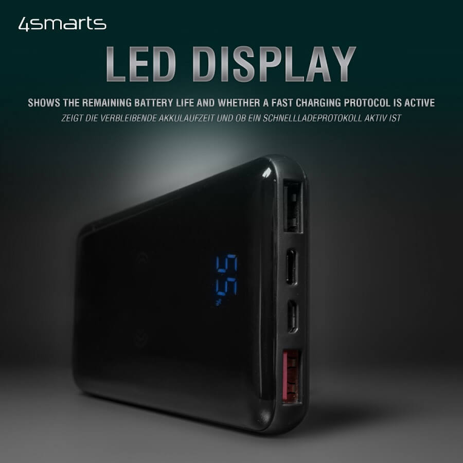 Външна Батерия с Безжично Зареждане, 4Smarts VoltHub Ultimate2 18W 10000 mAh, Черен (3)