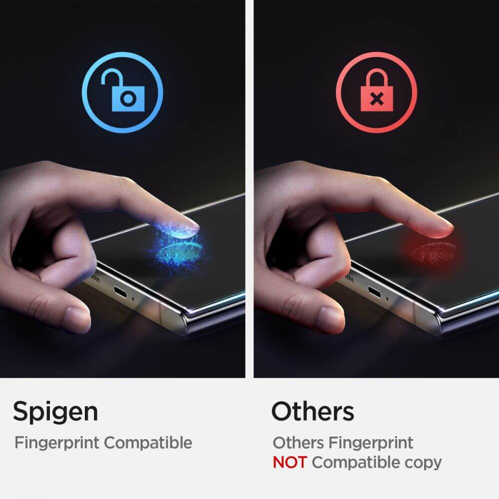 Стъклен Протектор за Samsung S22 Ultra, Spigen UV Glas. tr Platinium, Прозрачен (7)