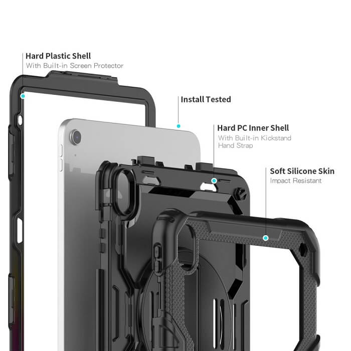 Калъф с Дръжка за iPad 11th 2025 A16/ 10th 2022, Tech-Protect Solid360 Case, Черен (7)