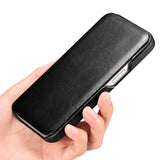 Калъф от Естествена Кожа за iPhone 13 Pro, iCarer Vintage Book Leather Case, Черен (4)