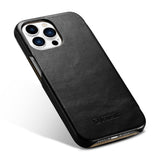 Калъф от Естествена Кожа за iPhone 13 Pro, iCarer Vintage Book Leather Case, Черен (5)
