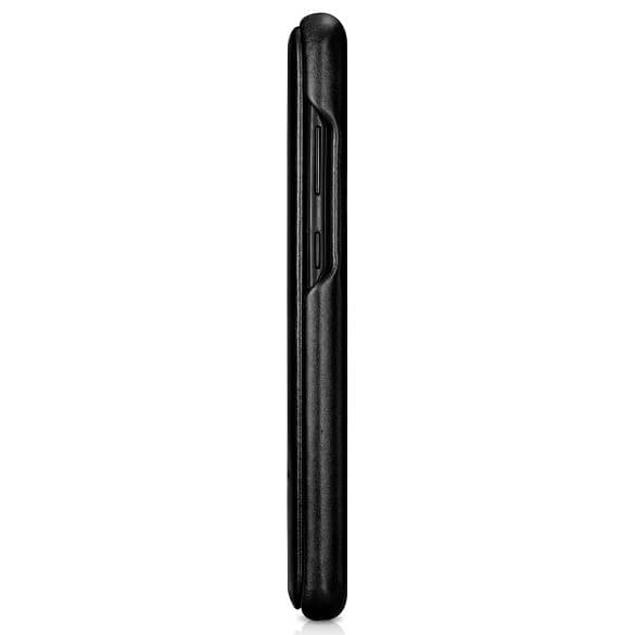 Калъф от Естествена Кожа за Samsung S20 Ultra, iCarer Vintage Book Leather Case, Черен (3)