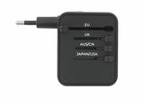 Универсален Адаптер и Зарядно за Цял Свят, Travel Adapter 220V, Черен (7)
