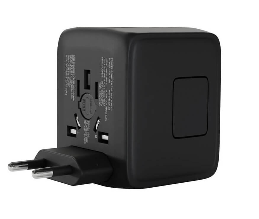 Универсален Адаптер и Зарядно за Цял Свят, Travel Adapter 220V, Черен (3)