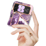 Дамски Калъф за Samsung Z Flip 4, Supcase Iblsn Cosmo Marble, Лилав (4)