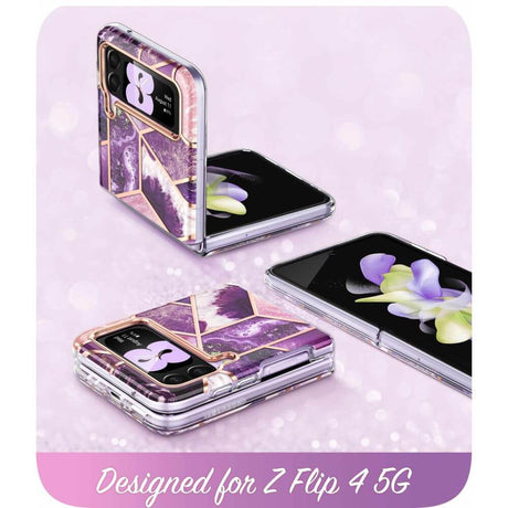 Дамски Калъф за Samsung Z Flip 4, Supcase Iblsn Cosmo Marble, Лилав (6)