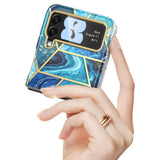 Дамски Калъф за Samsung Z Flip 4, Supcase Iblsn Cosmo Marble, Син (4)