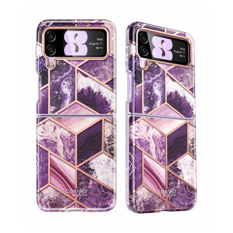 Дамски Калъф за Samsung Z Flip 4, Supcase Iblsn Cosmo Marble, Лилав (3)