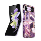 Дамски Калъф за Samsung Z Flip 4, Supcase Iblsn Cosmo Marble, Лилав