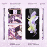 Дамски Калъф за Samsung Z Flip 4, Supcase Iblsn Cosmo Marble, Лилав (8)