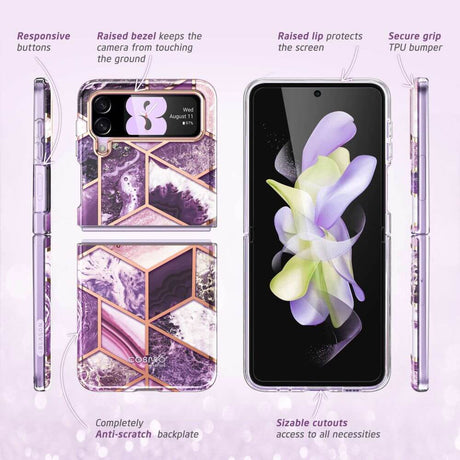 Дамски Калъф за Samsung Z Flip 4, Supcase Iblsn Cosmo Marble, Лилав (8)