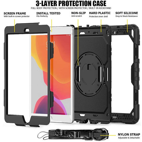 Калъф с Дръжка за iPad 9/ 8/ 7 10.2", Tech-Protect Solid360 Case, Черен (4)