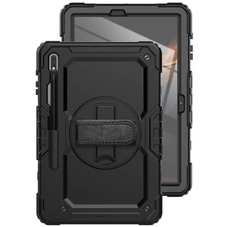 Калъф с Дръжка за Samsung Tab S8 Plus/ S7 Plus/ S7 FE, Tech-Protect Solid360 Case, Черен (9)