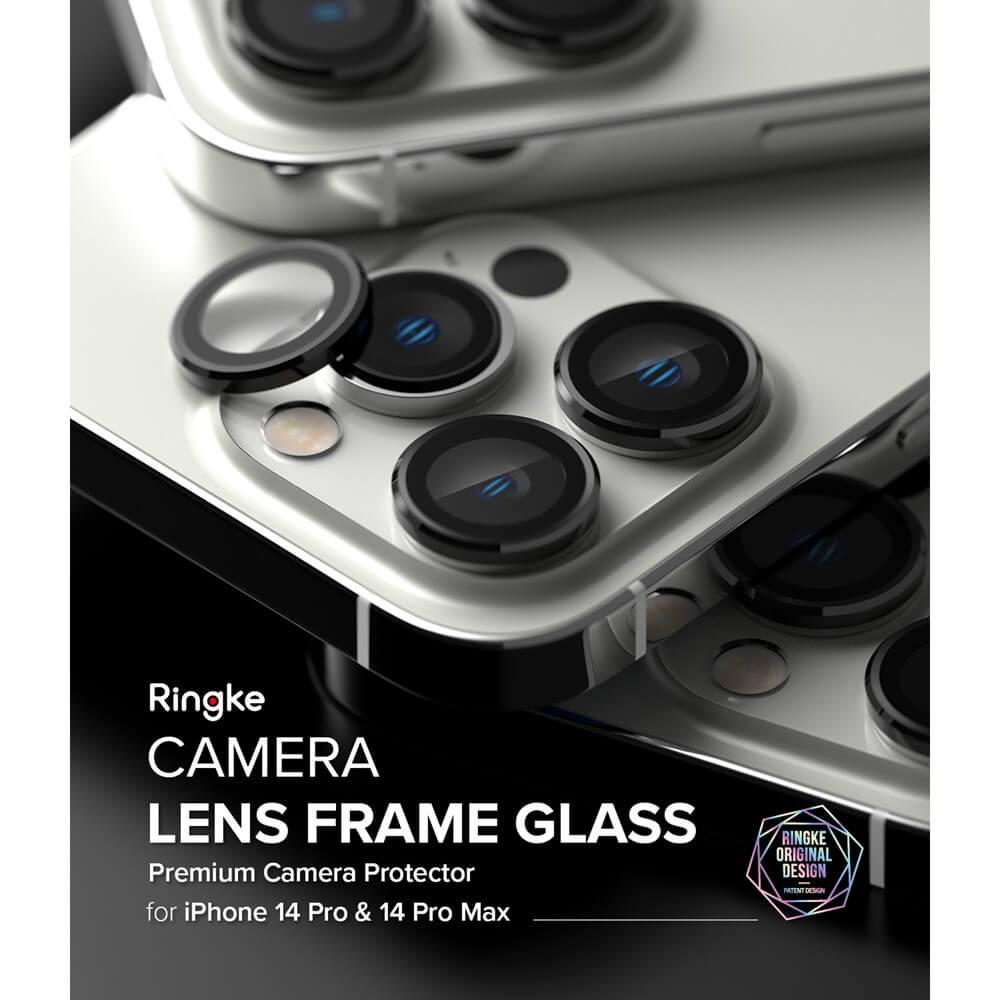 Протектор за Камерата на iPhone 14 Pro, Ringke Cam Lens Frame Glass 2бр., Черен (2)