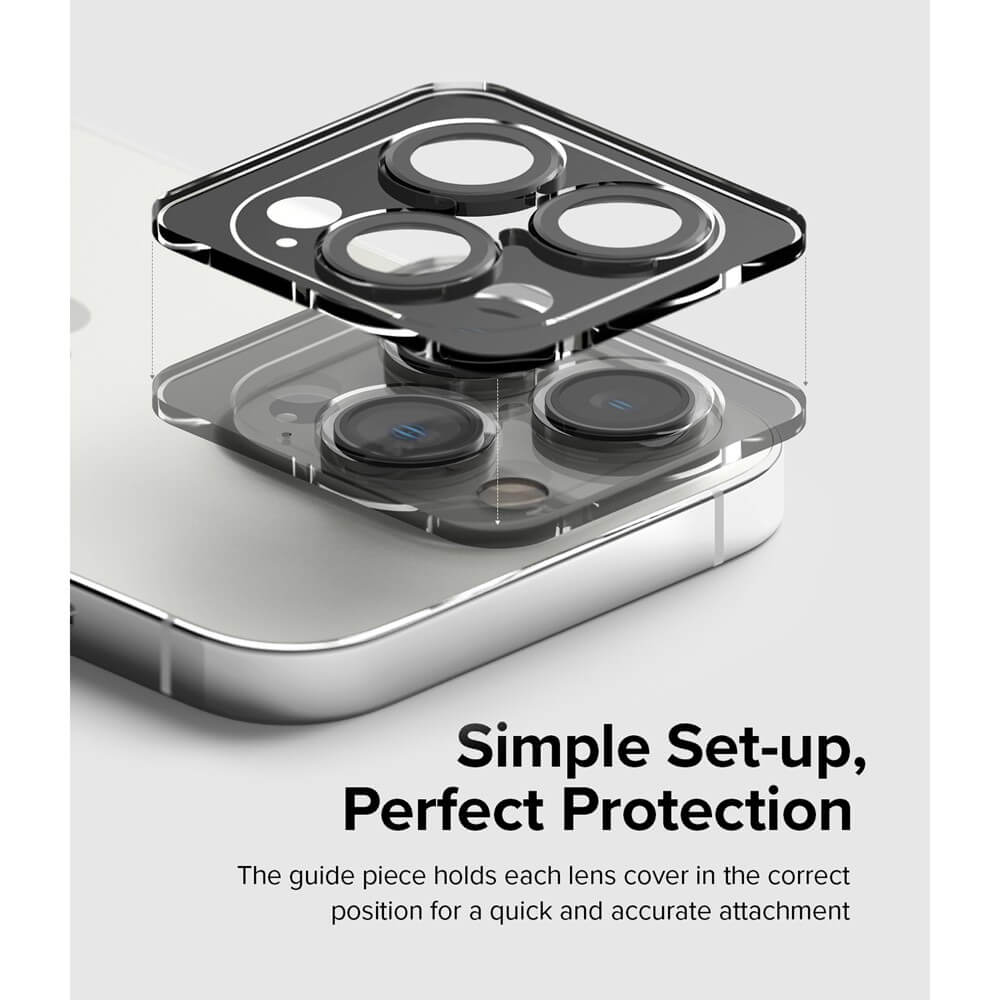 Протектор за Камерата на iPhone 14 Pro, Ringke Cam Lens Frame Glass 2бр., Черен (4)
