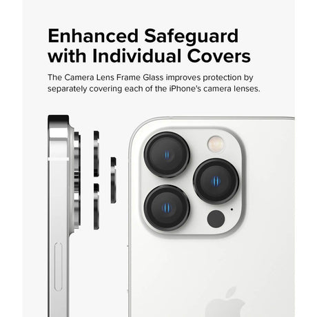 Протектор за Камерата на iPhone 14 Pro, Ringke Cam Lens Frame Glass 2бр., Черен (3)