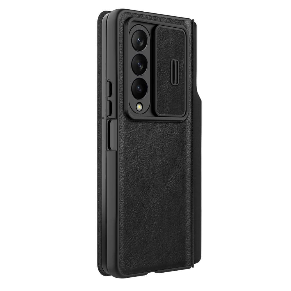 Калъф с S Pen Поставка за Samsung Z Fold 4, Nillkin Qin Pro Leather Case, Черен (2)