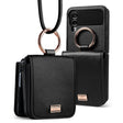 Кожен Калъф с Джоб за Samsung Z Flip 4, Ringke Folio Signature Case, Черен