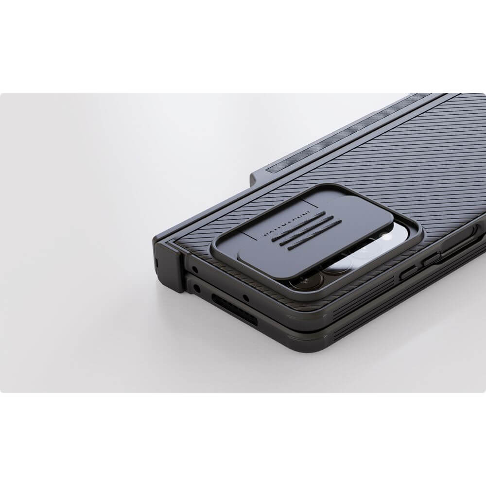 Калъф с S Pen Поставка и Плъзгач за Samsung Z Fold 4, Nillkin CamShield Pro Case, Черен (4)