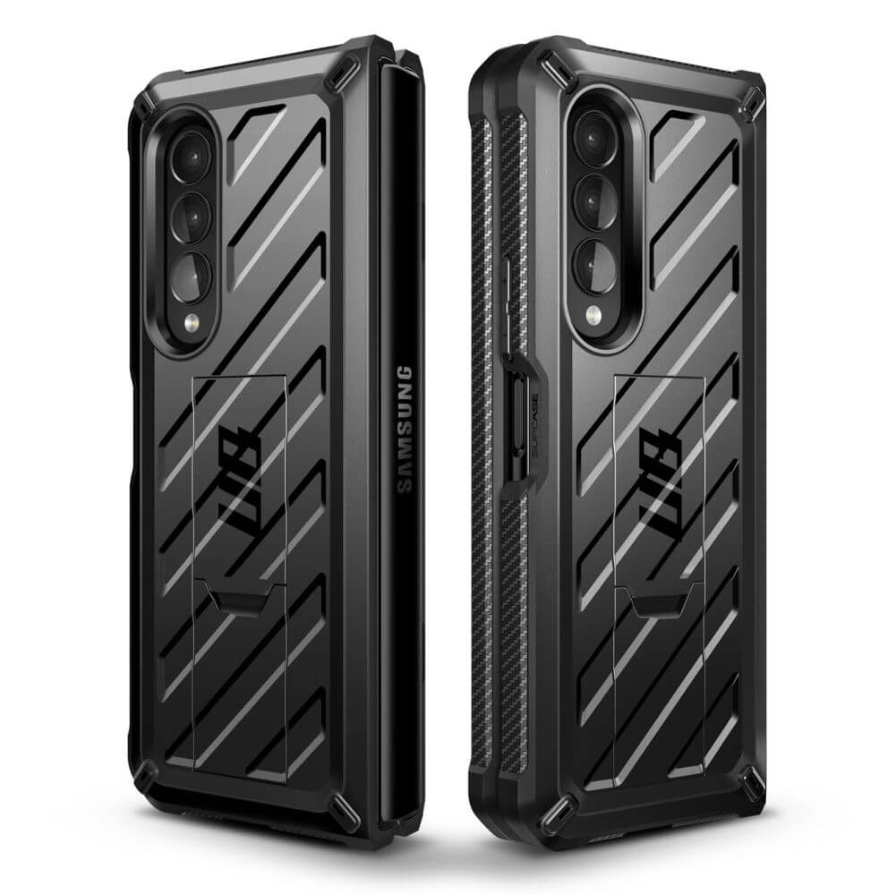 Калъф с Поставка за Колан за Samsung Z Fold 4, Supcase Unicorn Beetle, Черен (2)