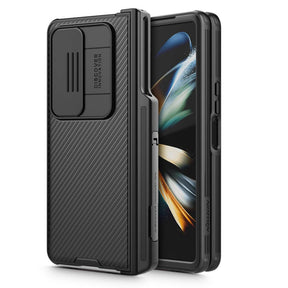 Калъф с S Pen Поставка и Плъзгач за Samsung Z Fold 4, Nillkin CamShield Pro Case, Черен