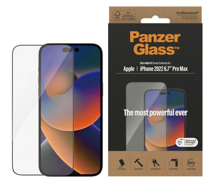 Стъклен Протектор за iPhone 14 Pro, PanzerGlass Antibacterial, Прозрачен
