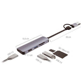 USB-C/ USB Хъб за Лаптопи и Смартфон, 4Smarts 5in1, Сив (3)