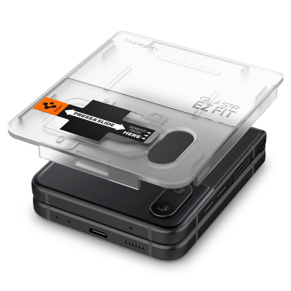 Външен Протектор и Фолио за Пантата на Samsung Z Flip 4, Spigen EZ Fit Glass 2бр., Прозрачен (2)