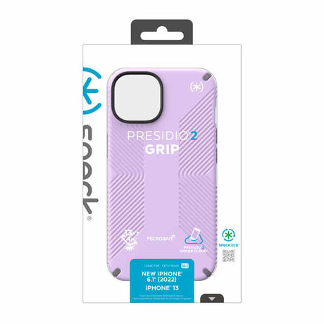 Противоударен Калъф за iPhone 14, Speck Presidio 2 Grip Case, Лилав (8)