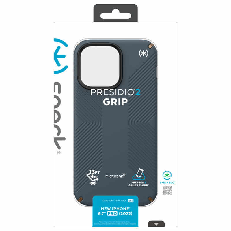 Противоударен Калъф за iPhone 14 Pro Max, Speck Presidio 2 Grip Case, Сив (8)