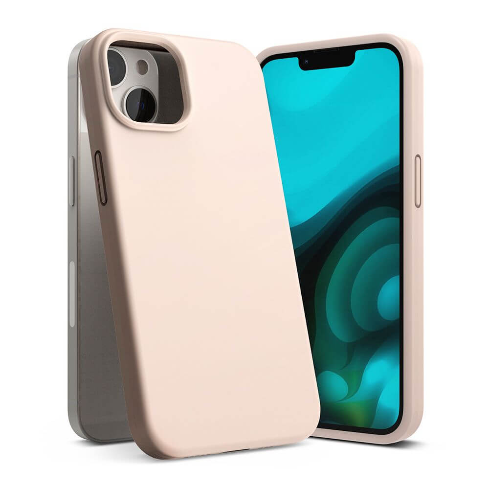 Силиконов Калъф за iPhone 14, Ringke Silicone Case, Бежов (3)