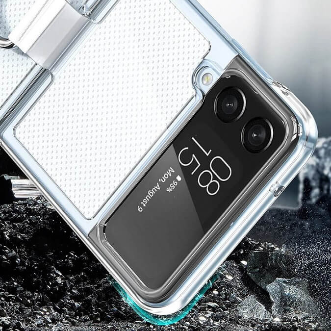 Калъф с Халка за Samsung Z Flip 4, GKK Ring Case, Прозрачен (6)
