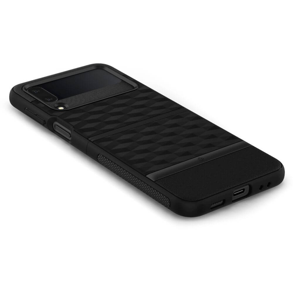 Противоударен Калъф за Samsung Z Flip 4, Spigen Caseology Parallax, Черен (2)