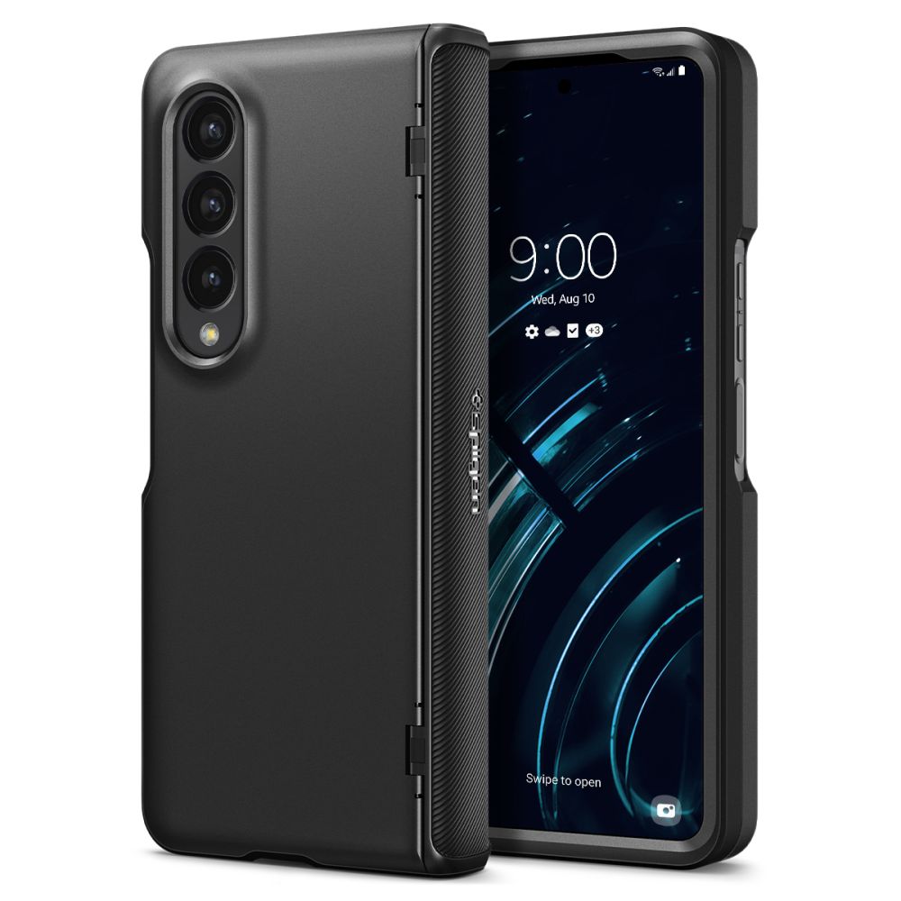 Калъф с Предпазител за Samsung Z Fold 4, Spigen Slim Armor Pro Case, Черен