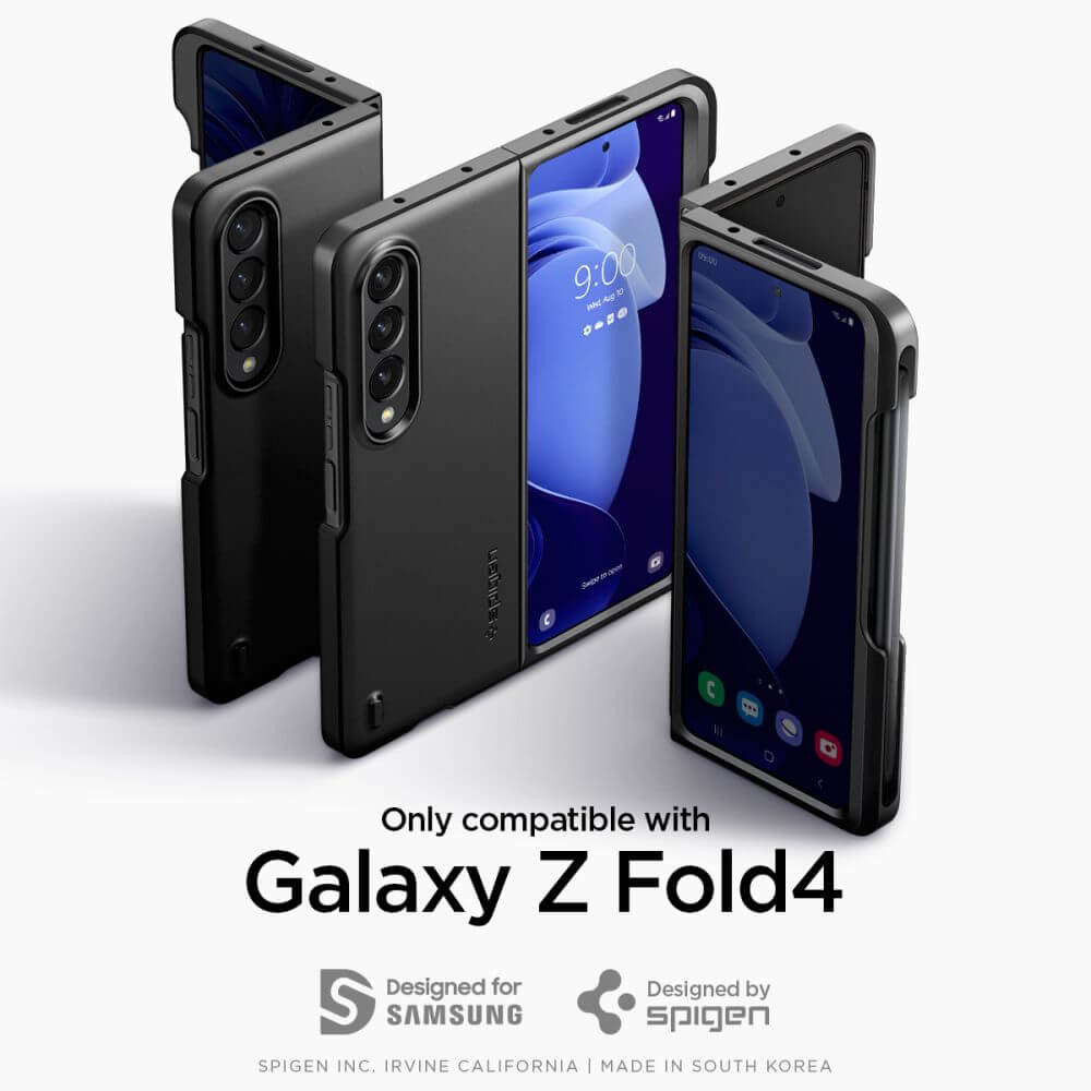 Калъф с S Pen Поставка за Samsung Z Fold 4, Spigen Thin Fit Pen Case, Черен (2)