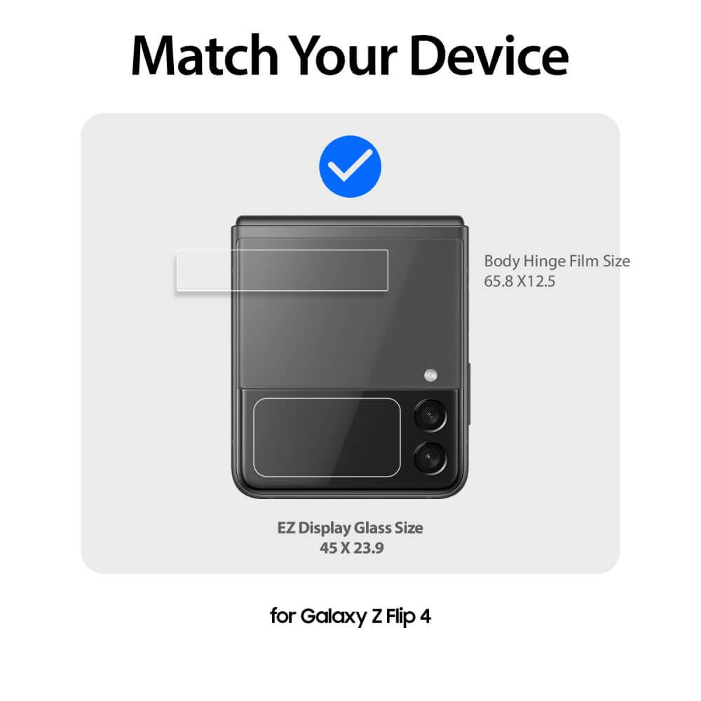 Комплект Протектори 2в1 за Samsung Z Flip 4, Whitestone Dome EZ Glass, Прозрачен (5)