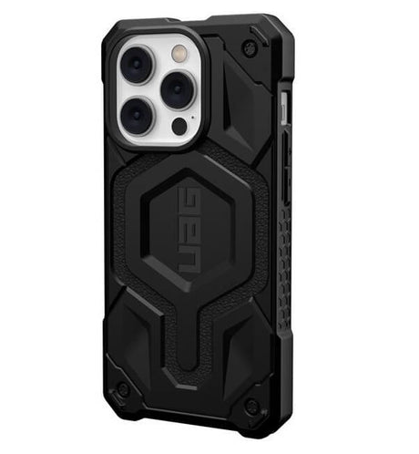 Magsafe Противоударен Калъф за iPhone 14 Pro Max, UAG Monarch Pro Leather Case, Черен (4)