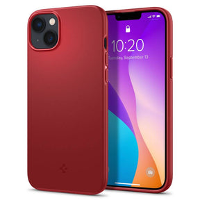 Противоударен Калъф за iPhone 14, Spigen Thin Fit Case, Червен