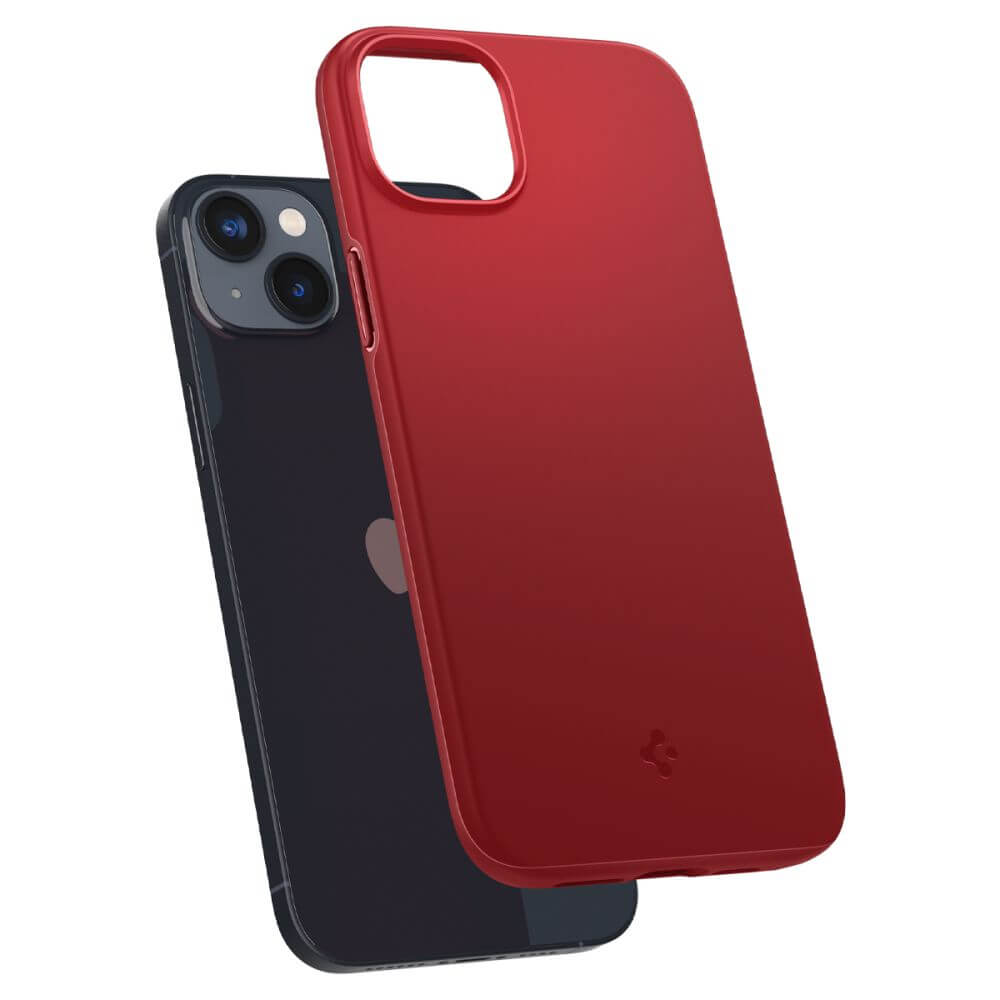 Противоударен Калъф за iPhone 14, Spigen Thin Fit Case, Червен (7)