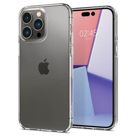 Противоударен Силиконов Калъф за iPhone 14 Pro, Spigen Liquid Crystal Case, Прозрачен (3)