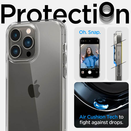 Противоударен Калъф за iPhone 14 Pro Max, Spigen Ultra Hybrid Case, Прозрачен (9)