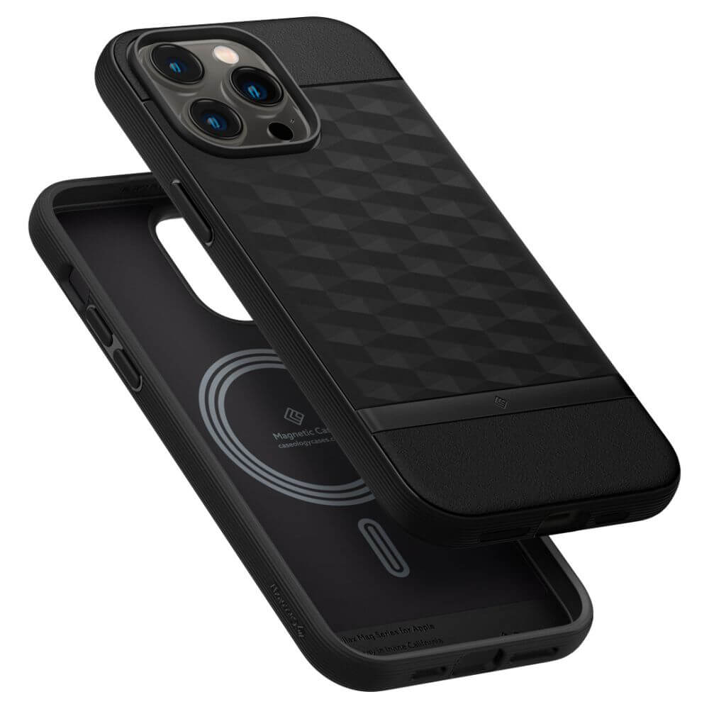 Magsafe Калъф за iPhone 14 Pro Max, Spigen Caseology Parallax, Черен (6)