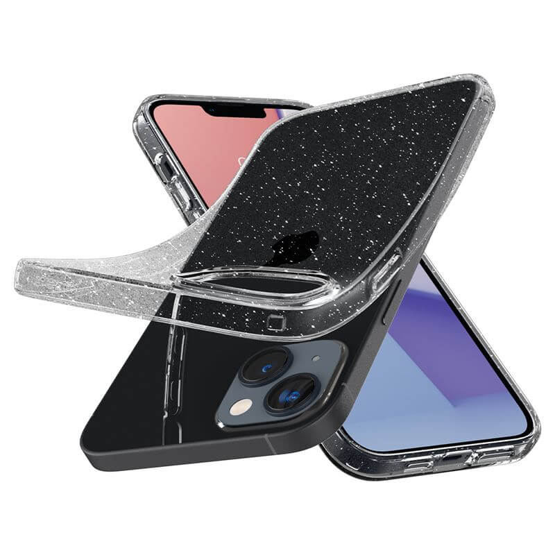 Блестящ Калъф за iPhone 14 Plus, Spigen Liquid Crystal Glitter Quartz Case, Прозрачен (3)