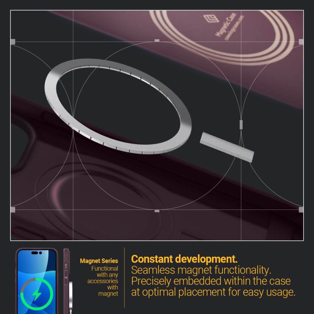 Magsafe Калъф за iPhone 14 Pro Max, Spigen Caseology Parallax, Бордо (9)